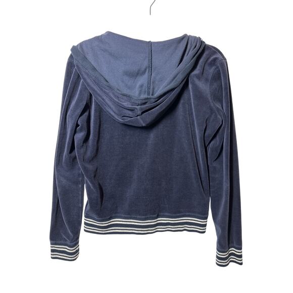 Victoria’s Secret Velour Full-Zip Hoodie Blue Size M Retro Y2K Velvet Sporty - Picture 6 of 12